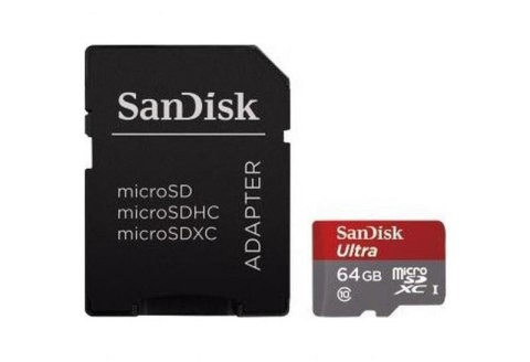 Karta pamięci SanDisk Ultra SDSQUAR-064G-GN6IA (64GB; Class 10; Adapter) Karta pamięci SanDisk Ultra SDSQUAR-064G-GN6IA (64GB; Class 10; Adapter)