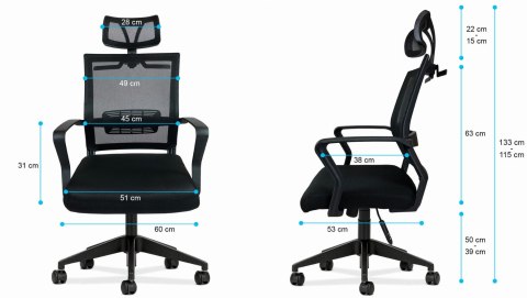 Fotel biurowy obrotowy MarkAdler Manager 2.5 Black Fotel biurowy obrotowy MarkAdler Manager 2.5 Black