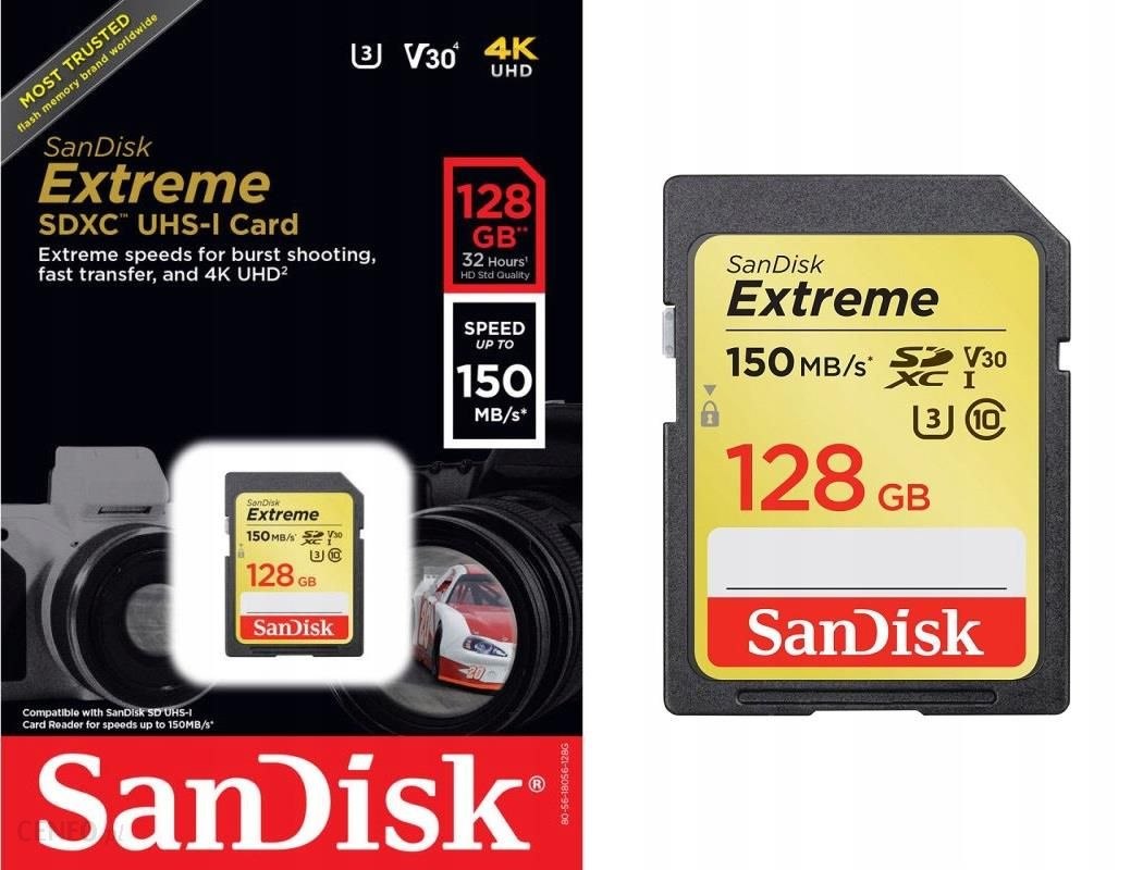 Karta SanDisk Extreme Plus SDXC 128GB GBSDSDXW5-128G-GNCIN Karta SanDisk Extreme Plus SDXC 128GB GBSDSDXW5-128G-GNCIN