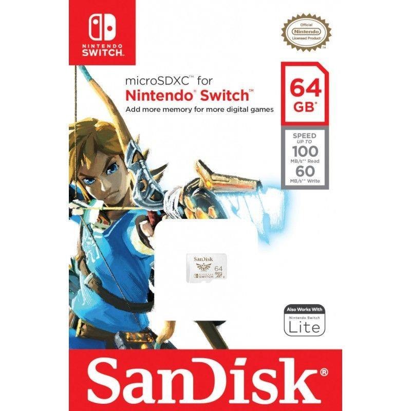 Karta pamięci MicroSDXC SanDisk NINTENDO SWITCH microSDXC 64 GB 100/60 MB/s A1 C10 V30 UHS-I U3 Karta pamięci MicroSDXC SanDisk NINTENDO SWITCH microSDXC 64 GB 100/60 MB/s A1 C10 V30 UHS-I U3