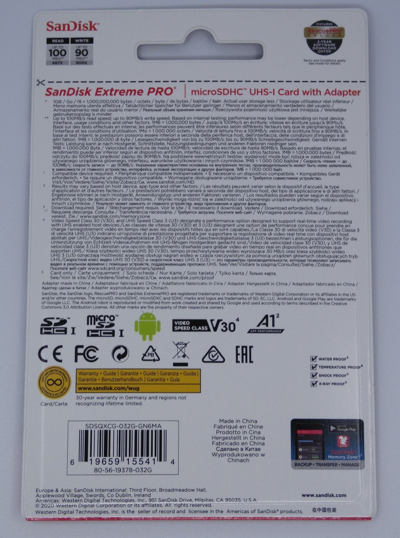 Karta pamięci SanDisk Extreme Pro SDSQXCG-032G-GN6MA (32GB; Class U3) Karta pamięci SanDisk Extreme Pro SDSQXCG-032G-GN6MA (32GB; Class U3)