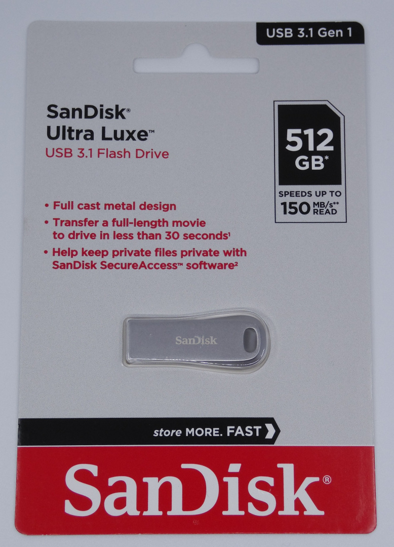 Sandisk ULTRA LUXE USB 3.1 512GB 150MB/s - Pendrive Sandisk ULTRA LUXE USB 3.1 512GB 150MB/s - Pendrive