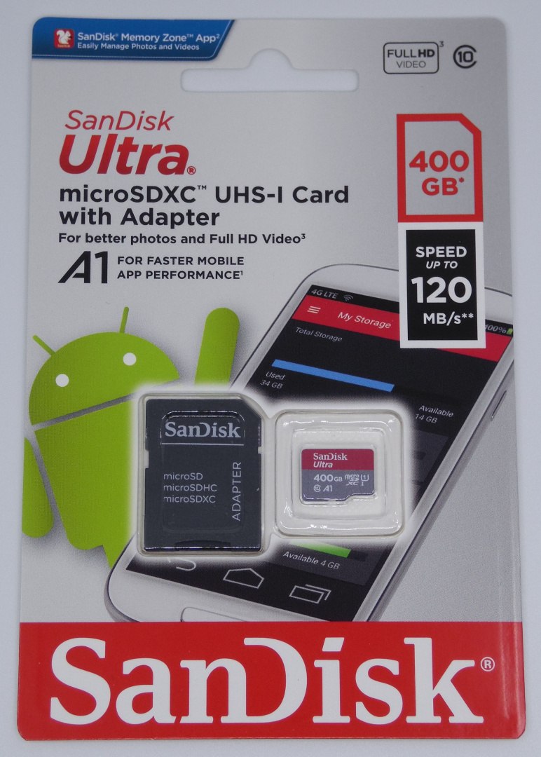 Karta Pamięci SANDISK ULTRA microSDXC 400 GB 120MB/s + ADAPTER Karta Pamięci SANDISK ULTRA microSDXC 400 GB 120MB/s + ADAPTER
