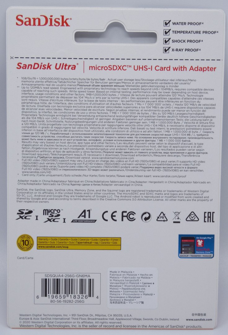 Karta Pamięci SANDISK ULTRA microSDXC 256 GB 120MB/s + ADAPTER Karta Pamięci SANDISK ULTRA microSDXC 256 GB 120MB/s + ADAPTER