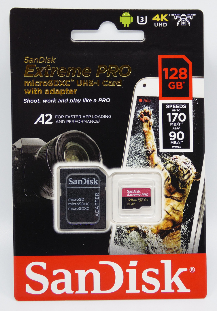 Karta pamięci SanDisk EXTREME PRO SDSQXCY-128G-GN6MA (128GB; Class 10, Class U3, V30; Karta pamięci) Karta pamięci SanDisk EXTREME PRO SDSQXCY-128G-GN6MA (128GB; Class 10, Class U3, V30; Karta pamięci)