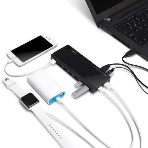 UH720 7 portowy hub USB 3.0 + 2 porty zasilające UH720 7 portowy hub USB 3.0 + 2 porty zasilające