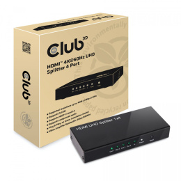 Club3D Rozdzielacz HDMI 4K @ 60Hz UHD 4 porty CSV-1380