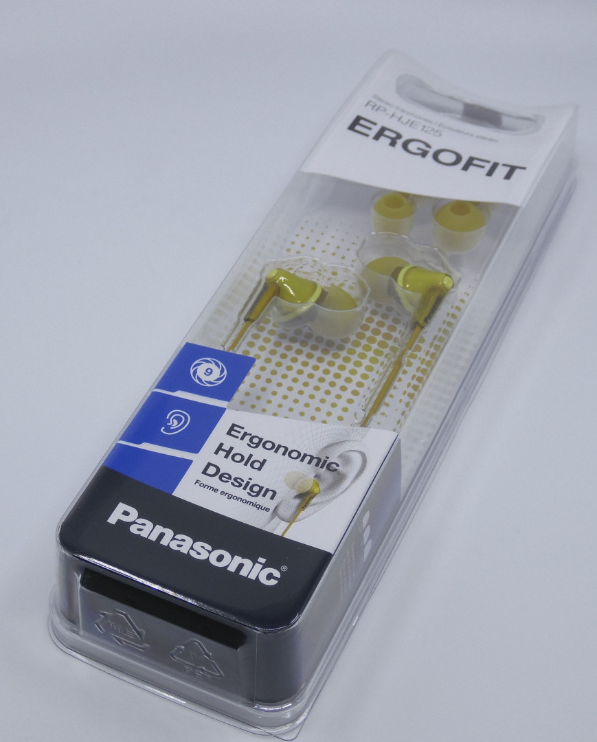 Słuchawki dokanałowe Panasonic RP-HJE125E-Y Żółte Ergofit