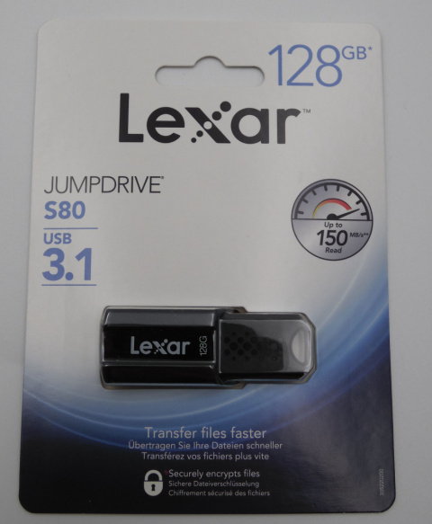 Pendrive Lexar JumpDrive S80 128 GB USB 3.1 150mb/s Pendrive Lexar JumpDrive S80 128 GB USB 3.1 150mb/s