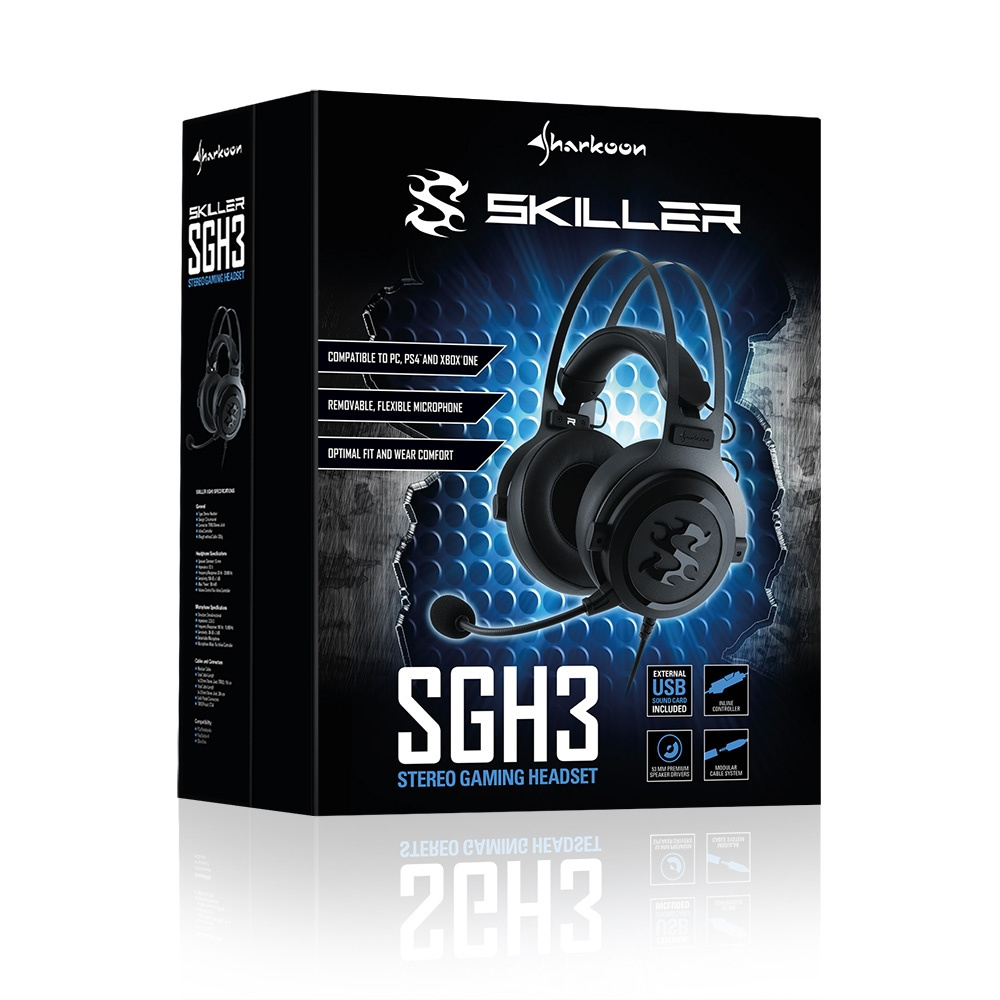 Słuchawki Sharkoon SKILLER SGH3 USB Stereo