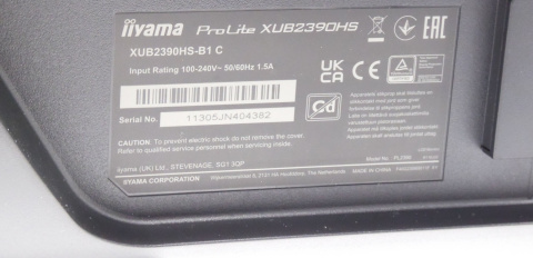 Monitor IIyama 23 XUB2390HS-B1 FullHD/HDMI/VGA/DVi Monitor IIyama 23 XUB2390HS-B1 FullHD/HDMI/VGA/DVi