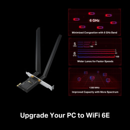 Karta sieciowa PCI-E TP-Link Archer TXE72E WiFi 6, BT 5.2 AXE5400