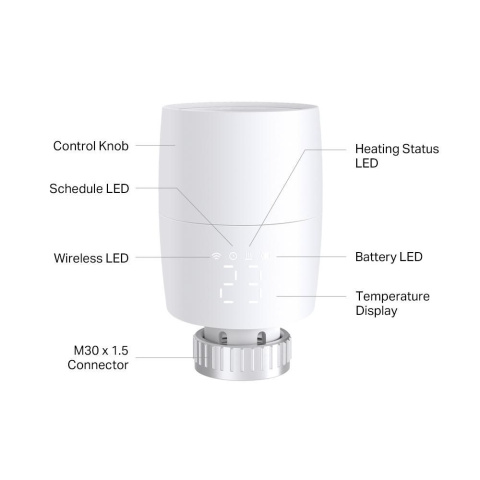 Zawór grzejnikowy głowica termostatyczna TP-link Kasa KE100 V1.20 Zawór grzejnikowy głowica termostatyczna TP-link Kasa KE100 V1.20