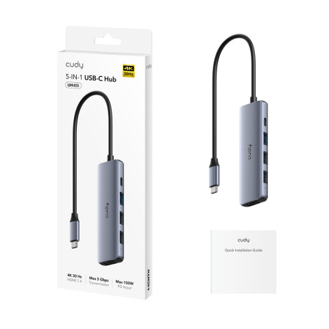 Stacja dokująca/HUB Cudy UH405 5-In-1 HDMI 4K USB-C Hub