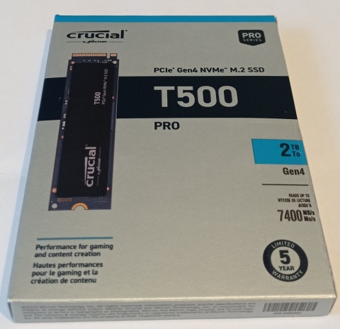 Dysk Crucial T500 2TB PCIe Gen4 NVMe M.2 SSD 7400/7000 MB/S Dysk Crucial T500 2TB PCIe Gen4 NVMe M.2 SSD 7400/7000 MB/S