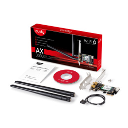 Karta sieciowa Cudy WE3000 Wi-Fi 6 Bluetooth 5.2 PCI-E AX3000 V1.0