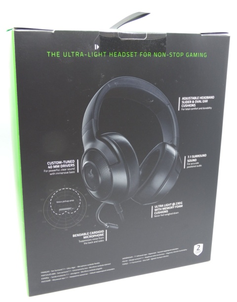 Słuchawki przewodowe Razerk Kraken X Lite mini jack 3.5mm 7.1 40mm Słuchawki przewodowe Razerk Kraken X Lite mini jack 3.5mm 7.1 40mm