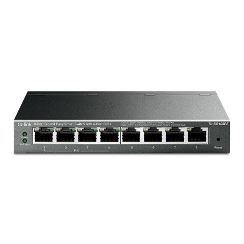 Switch TP-Link TL-SG108PE 8xRJ45 w tym x4 POE+ 64W Switch TP-Link TL-SG108PE 8xRJ45 w tym x4 POE+ 64W