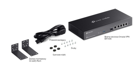 TP-LinkE ER7406 Gigabitowy router VPN Omada 5xRJ45 1xSFP 1XUSB dla LTE TP-LinkE ER7406 Gigabitowy router VPN Omada 5xRJ45 1xSFP 1XUSB dla LTE