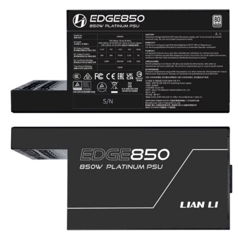 Zasilacz Lian Li EDGE PLATINUM 850W ATX 3.1 czarny modularny EDGE850 Zasilacz Lian Li EDGE PLATINUM 850W ATX 3.1 czarny modularny EDGE850