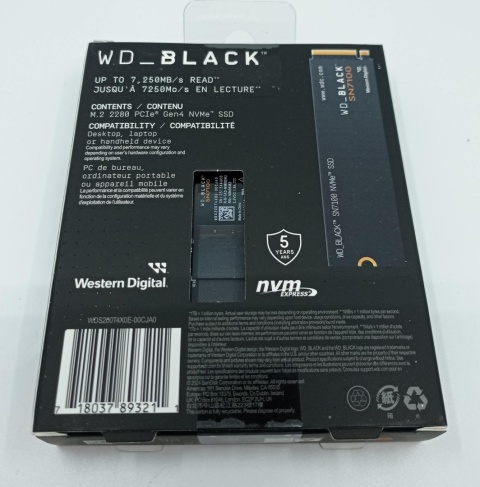 Dysk SSD WD M.2 NVMe PCIe Gen4 2TB WD_BLACK SN7100 7250 mb/s