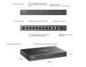 Przełącznik TP-LINK Omada Easy Managed ES210GP 9x1G RJ45 w tym 8 POE+ 1SFP