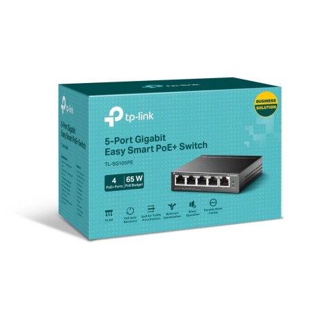 Switch TP-Link TL-SG105PE 5xRJ45 w tym x4 POE+ 65W